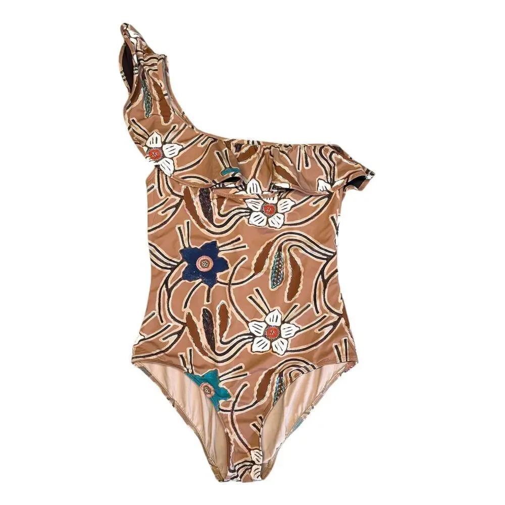Ulla Johnson Martina Maillot Swimsuit + Biarritz Floral Print Tunic Small Set